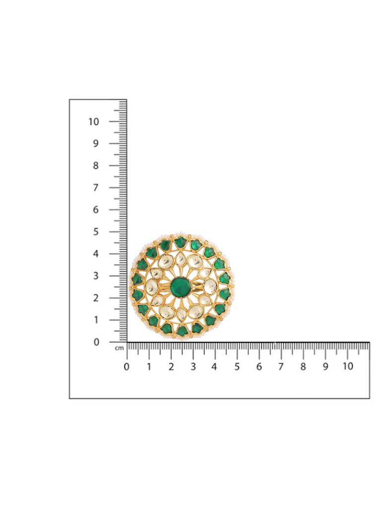 Emerald Kundan Brooch : RRFEB25-23