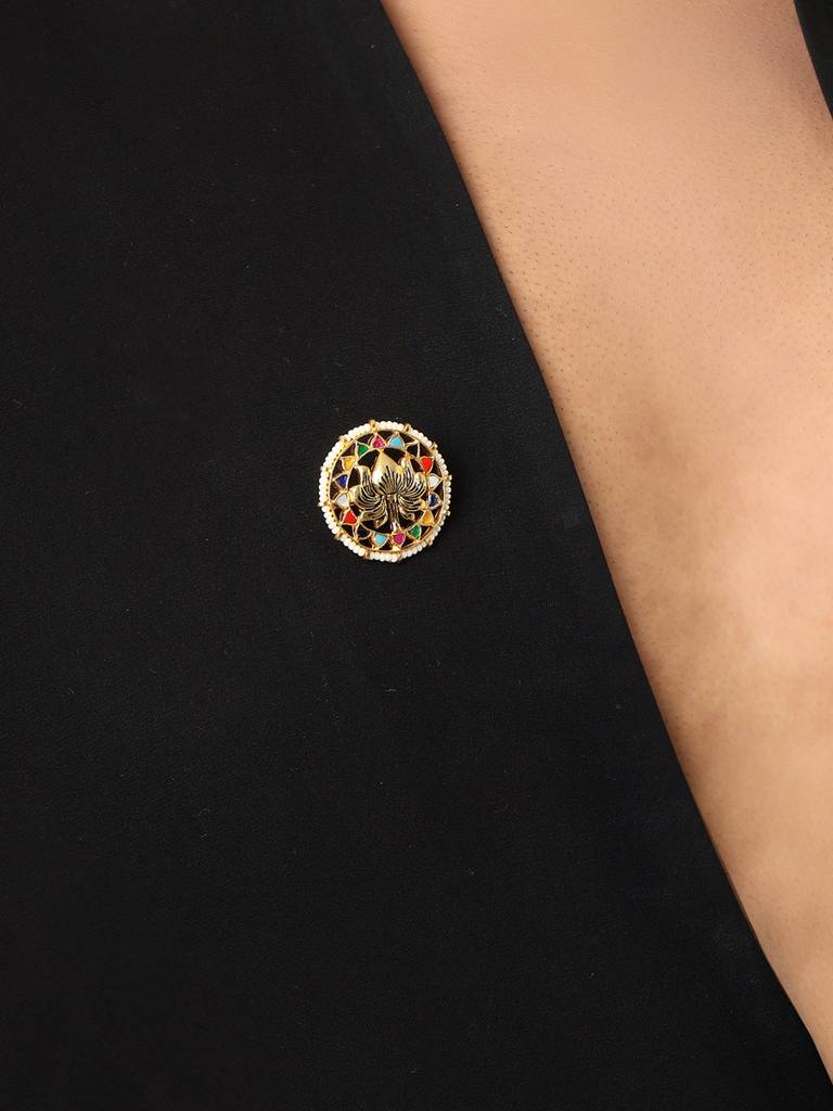 Tree Of Life Navratan Brooch : RRFEB25-24