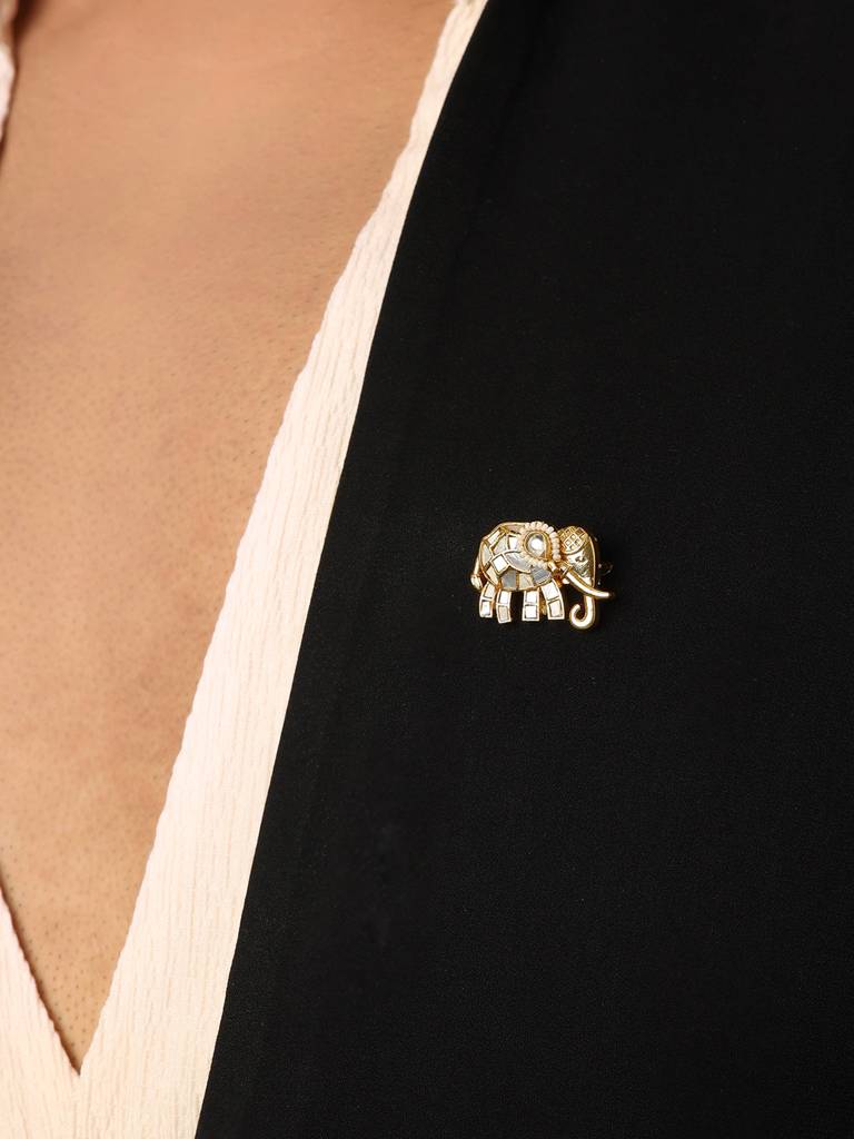 Elephant Mother Of Pearl Brooch : RRFEB25-5