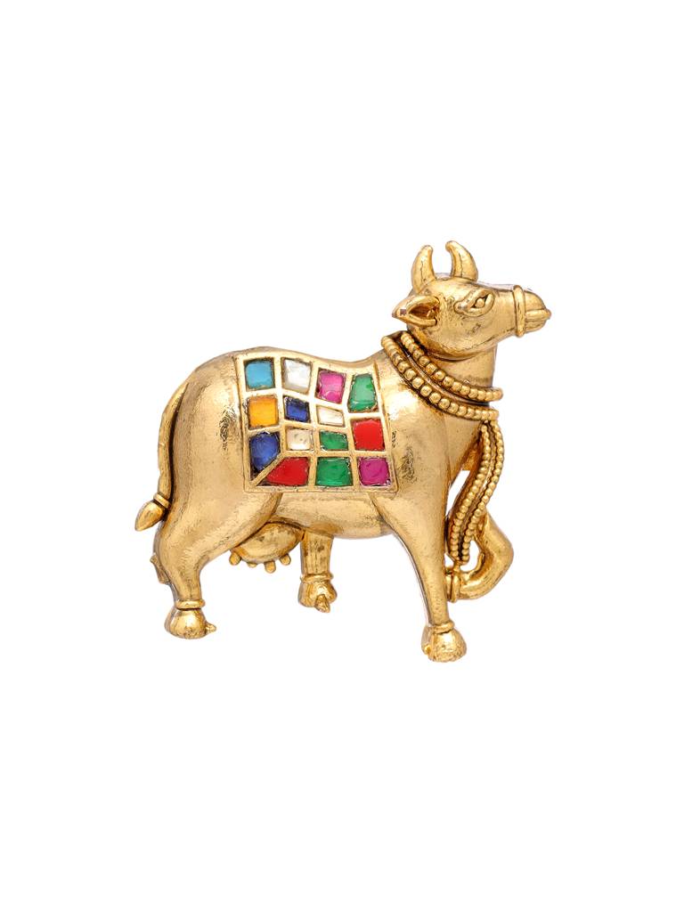 Navratan Shiv Nandi Brooch : RRFEB25-8