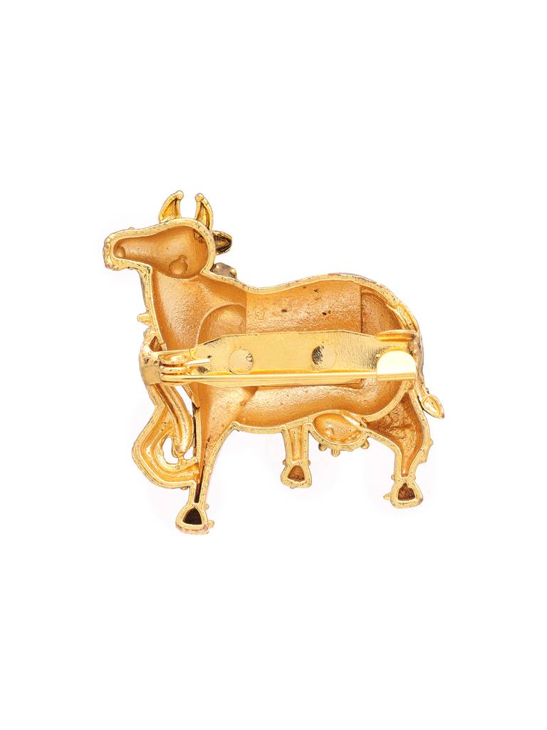 Navratan Shiv Nandi Brooch : RRFEB25-8