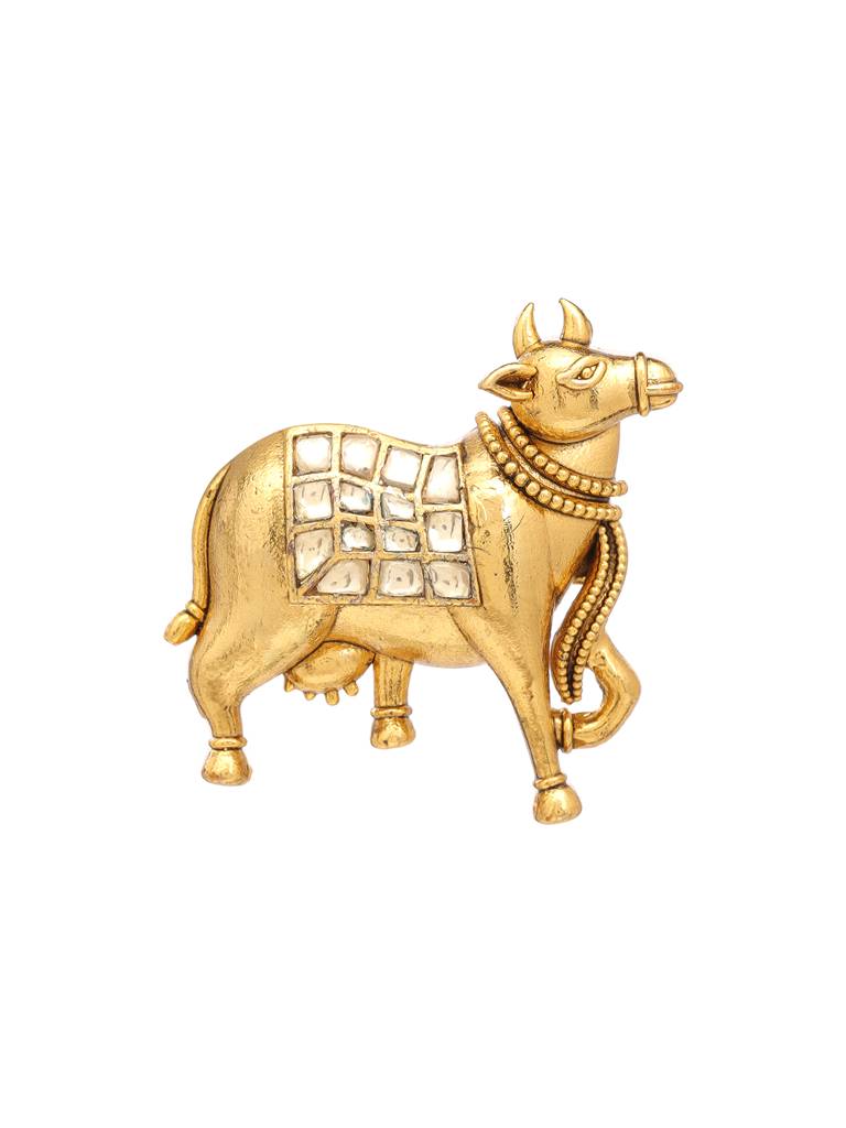 Kundan Shiv Nandi Brooch : RRFEB25-9