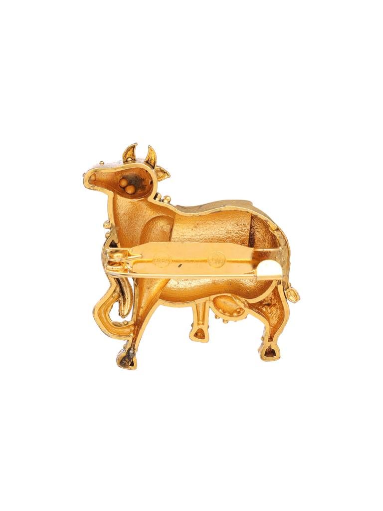 Kundan Shiv Nandi Brooch : RRFEB25-9