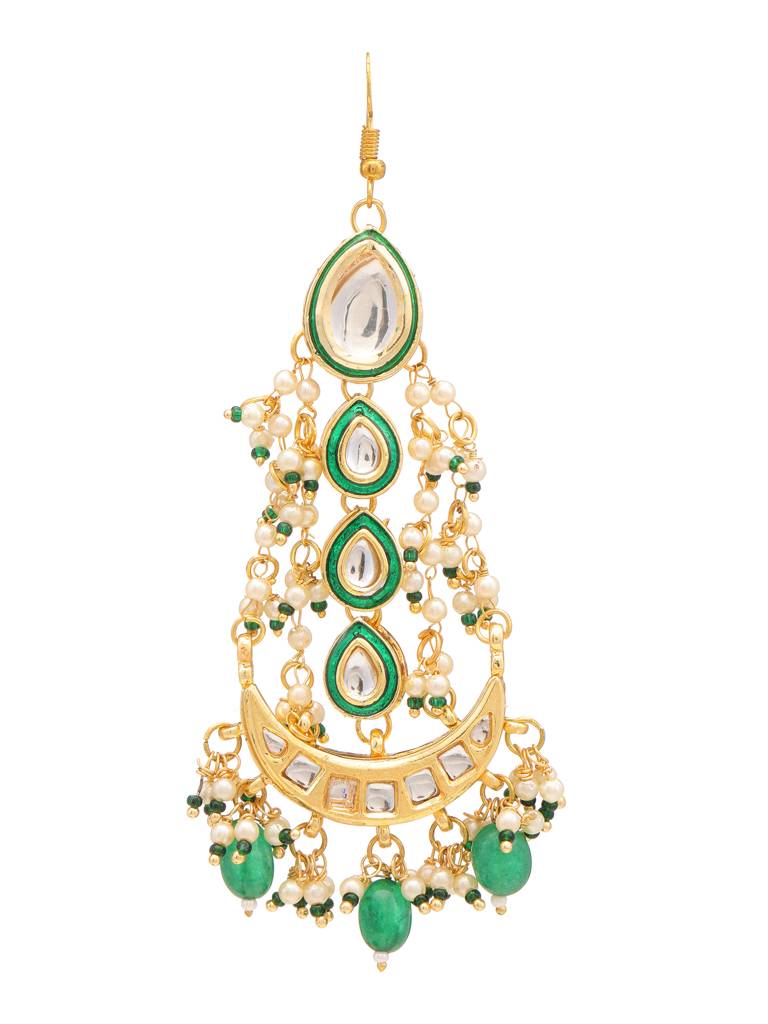 Stone And Pearl Passa With Pearls In Gold Plated Brass : RRJAN25-15