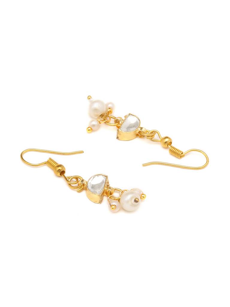 Kundan Loop Earrings In Gold Plated Brass : RRJAN25-26