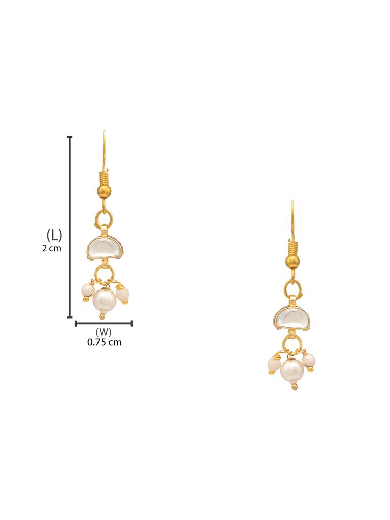 Kundan Loop Earrings In Gold Plated Brass : RRJAN25-26