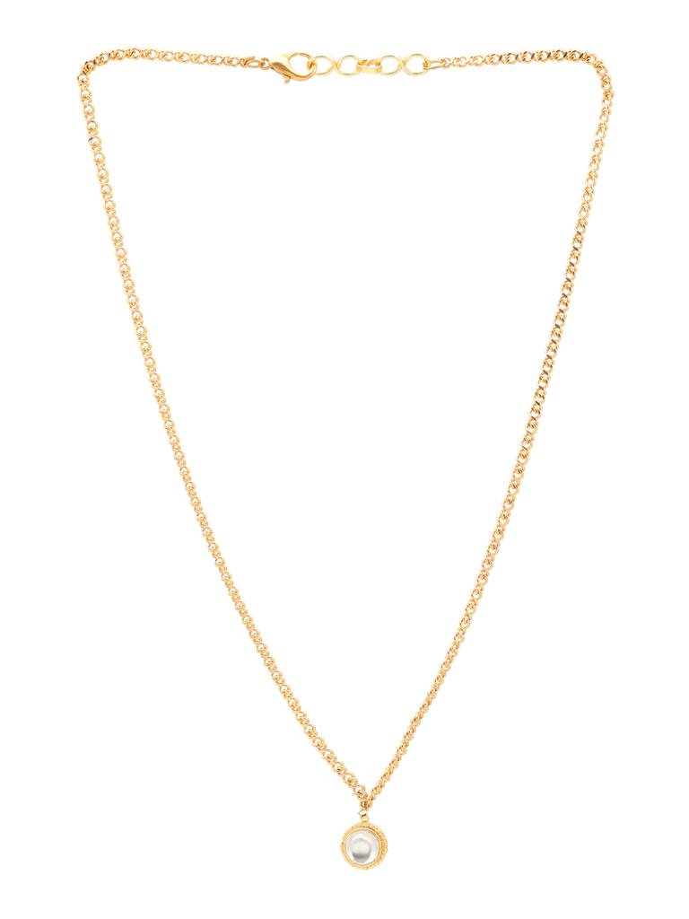 Kundan Round Necklace, Earrings & Maang Tikka Jewelry Set In Gold Plated Brass : RRJAN25-67