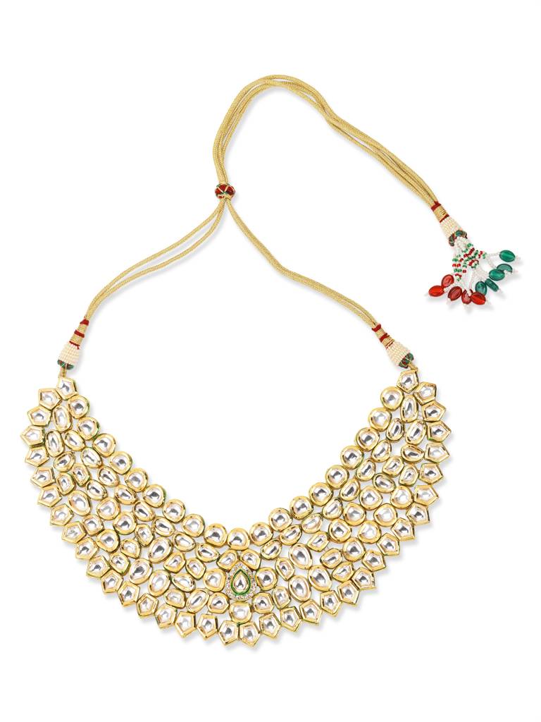 Maharani Kundan Neckpiece With Earrings And Maang Tikka : RRJULY22-101