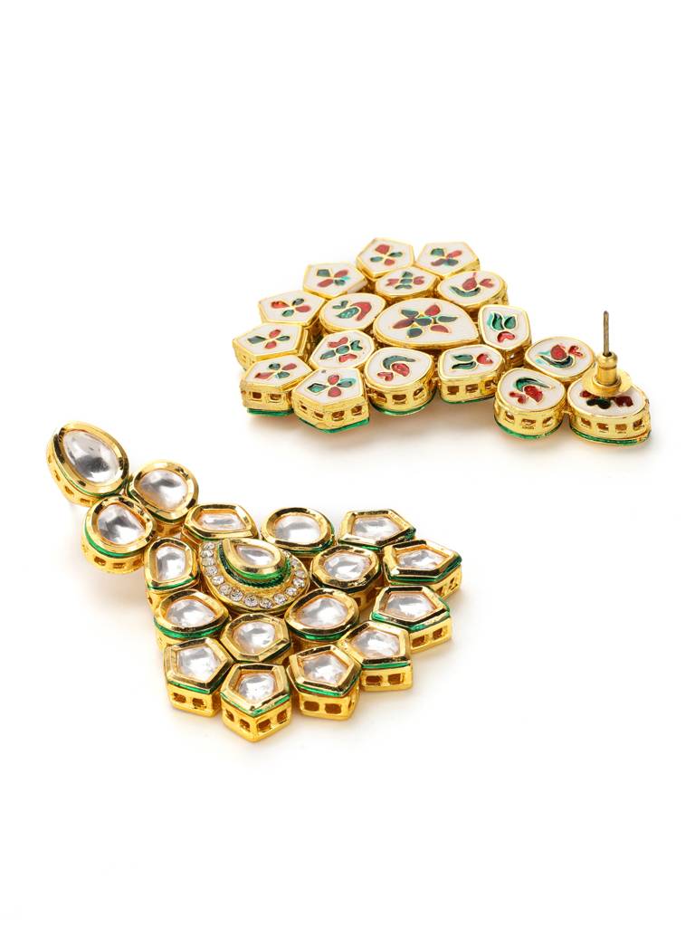 Maharani Kundan Neckpiece With Earrings And Maang Tikka : RRJULY22-101