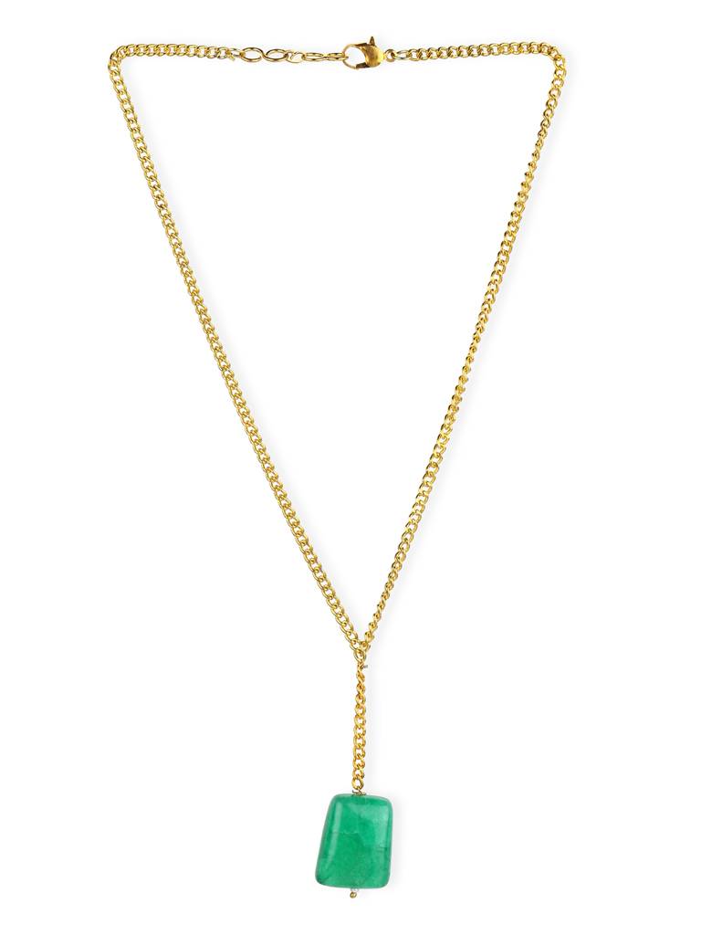 Green Gold Plated Handcrafted Necklace : RRJULY22-46