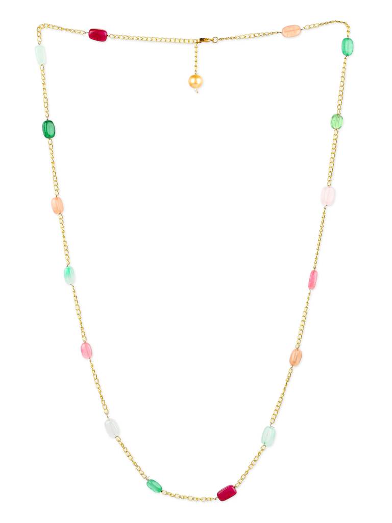Multicolor Gold Plated Kundan Necklace : RRJULY22-50