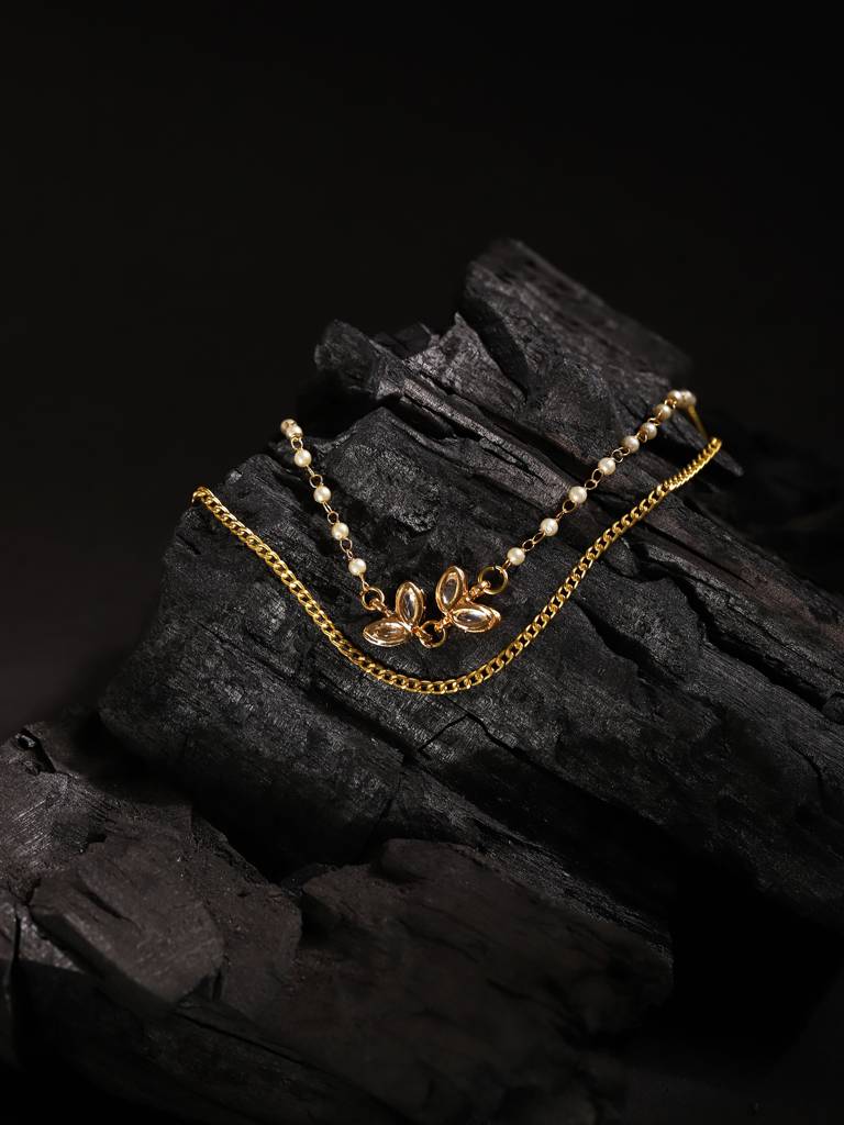 Gold Plated Kundan Choker With Pearls : RRJULY22-52
