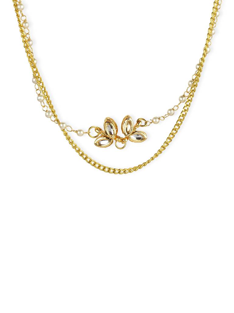 Gold Plated Kundan Choker With Pearls : RRJULY22-52