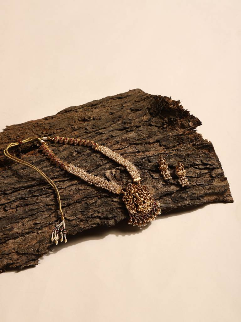 Gold Plated Temple Necklace Set : RRJULY22-73