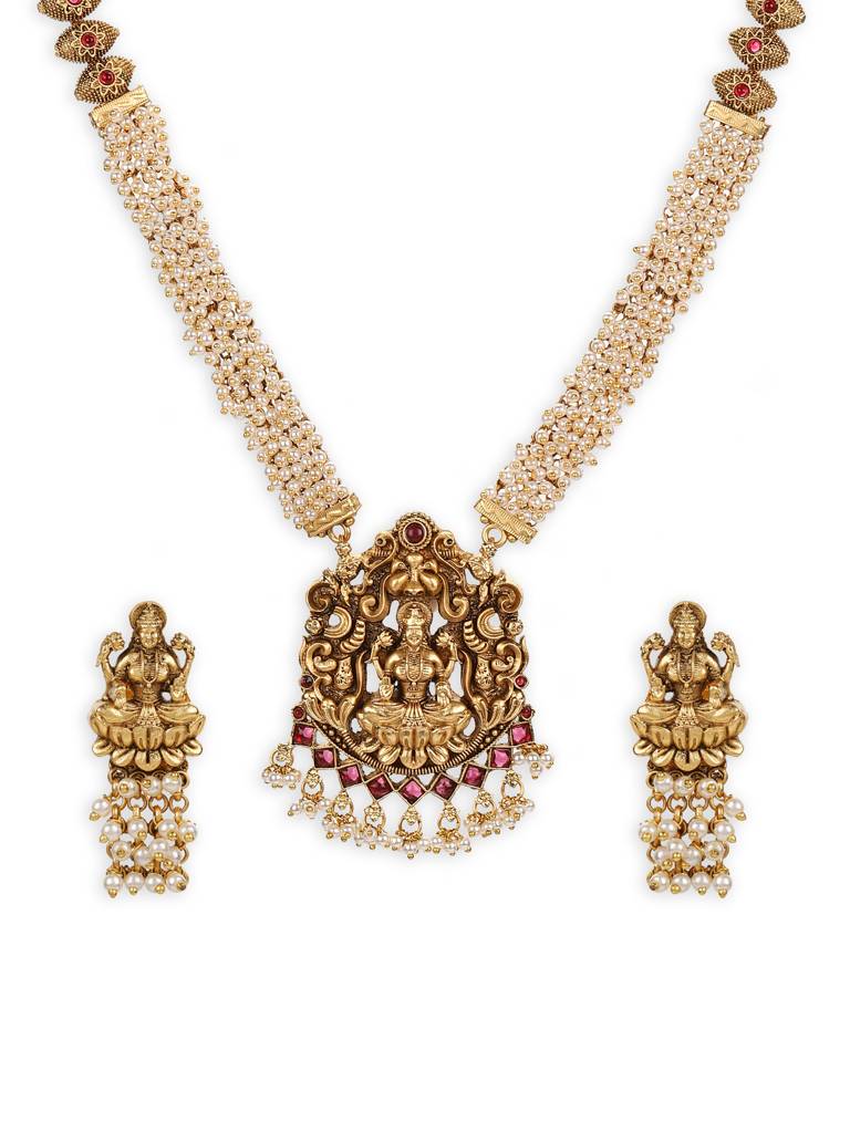 Gold Plated Temple Necklace Set : RRJULY22-73