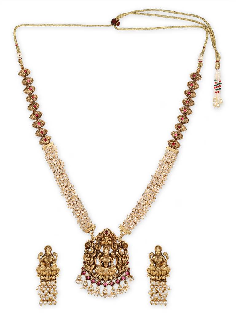 Gold Plated Temple Necklace Set : RRJULY22-73