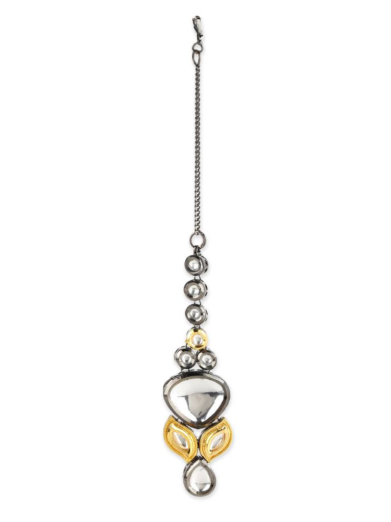 Dual Plated Kundan Maangtikka : RRJULY22-77