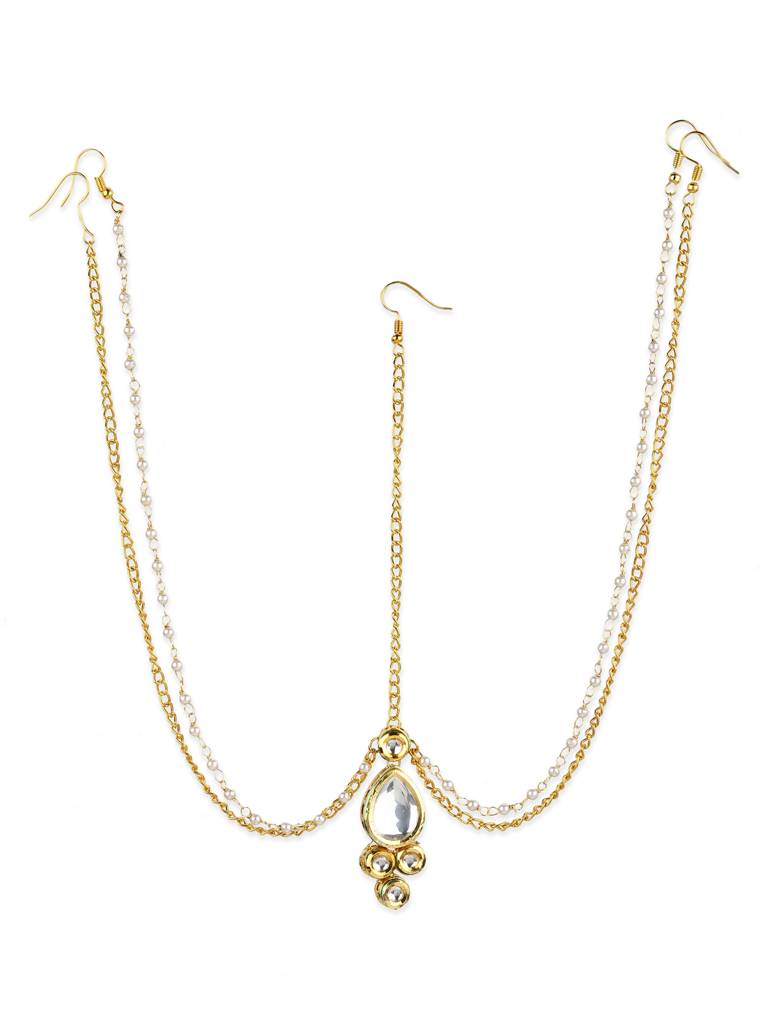 Layered Center Piece Gold Plated Kundan Mathapatti : RRJULY22-80