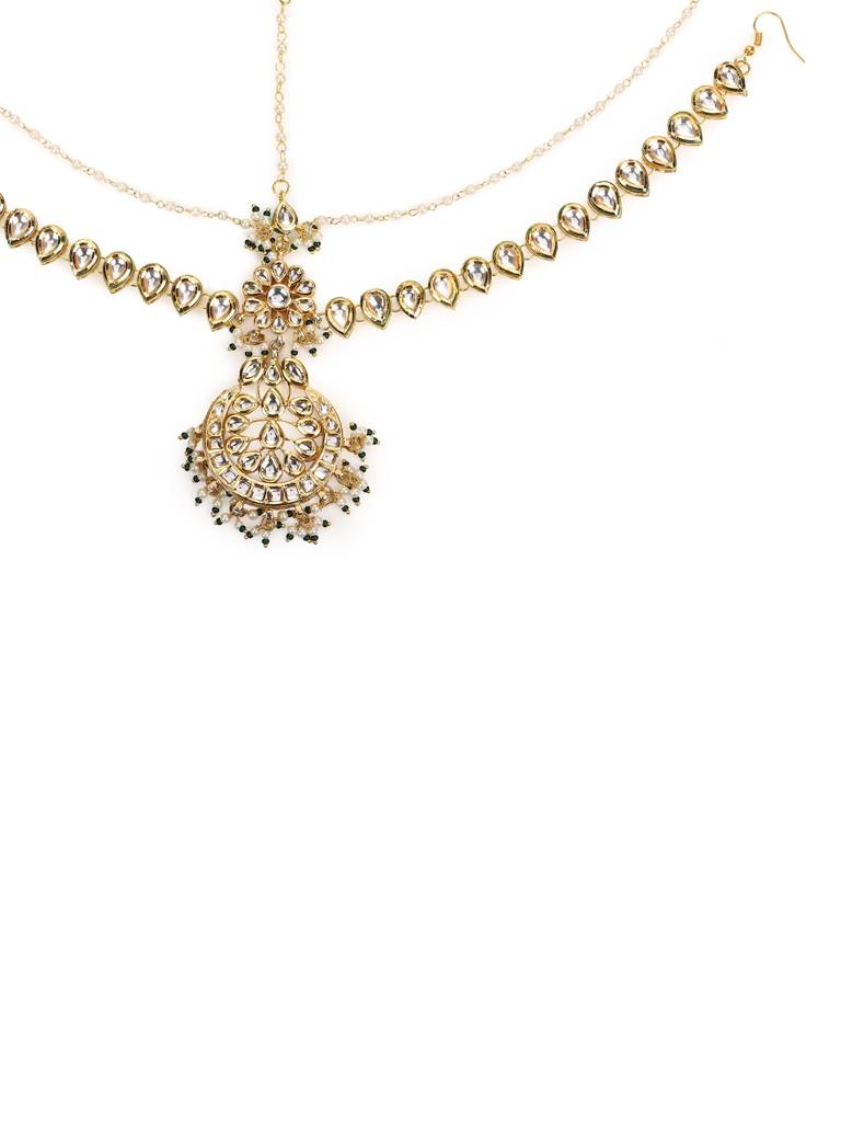Gold Plated Kundan Mathapatti : RRJULY22-86