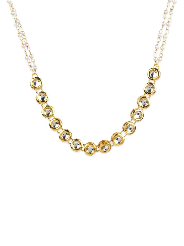 Gold Plated Kundan Headband With Pearls : RRJULY22-91