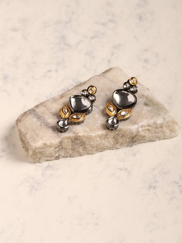 Dual Tone Polki Earrings : RRJULY22-95