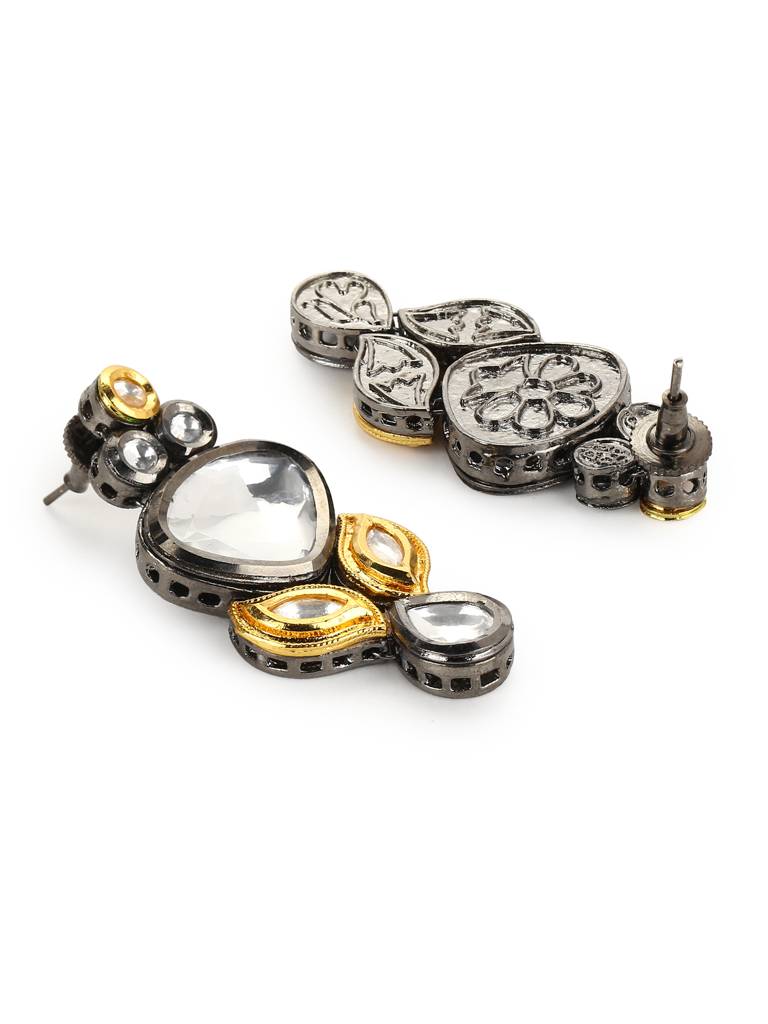 Dual Tone Polki Earrings : RRJULY22-95