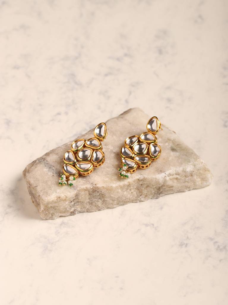 Gold Plated Kundan Earrings : RRJULY22-97