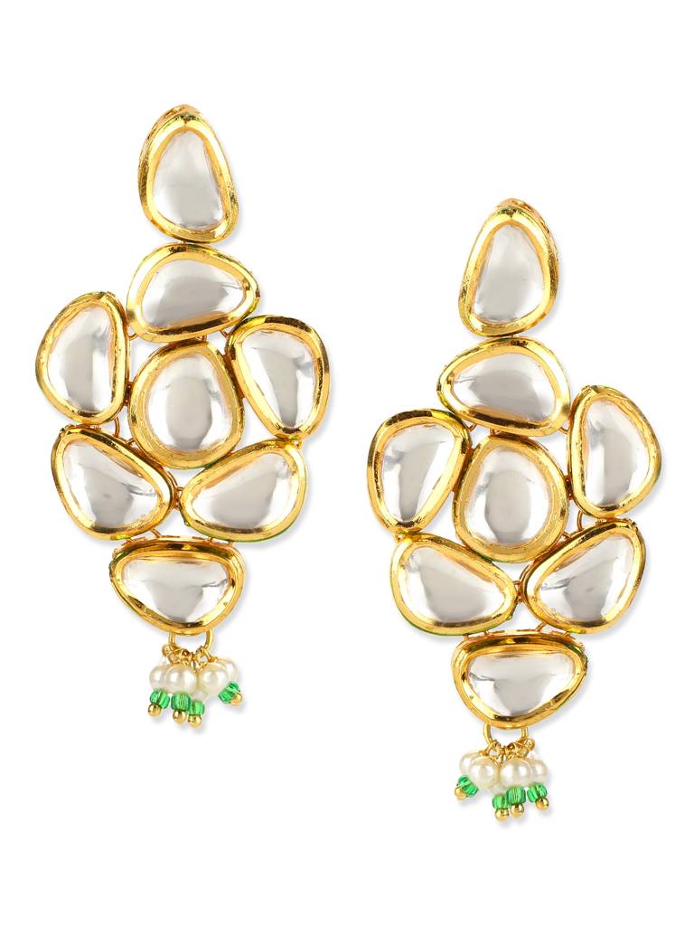 Gold Plated Kundan Earrings : RRJULY22-97