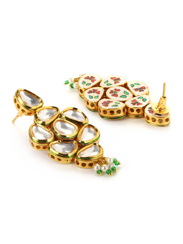 Gold Plated Kundan Earrings : RRJULY22-97