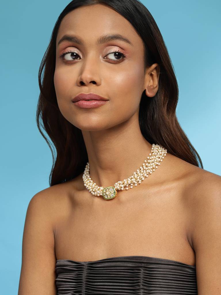 Pearl Layered Kundan Choker : RRMAY22-12