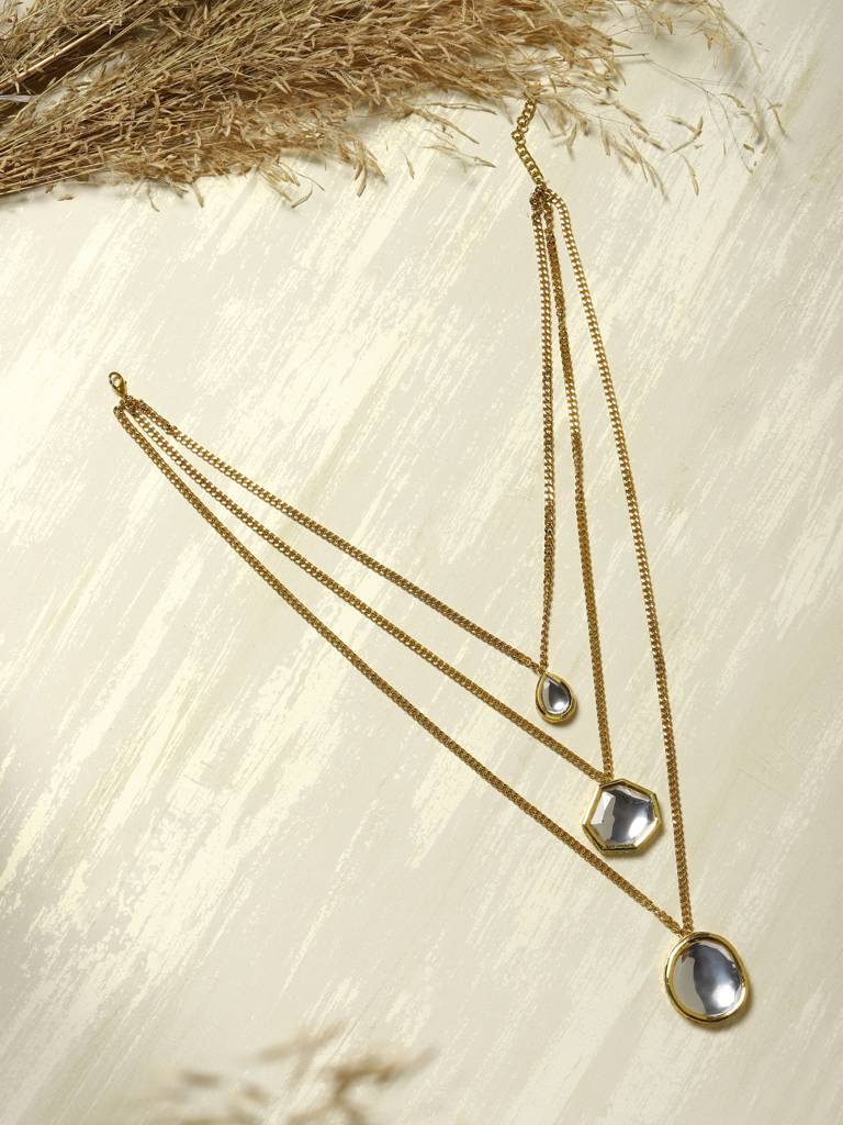 Three Layered Kundan Necklace : RRMAY22-16