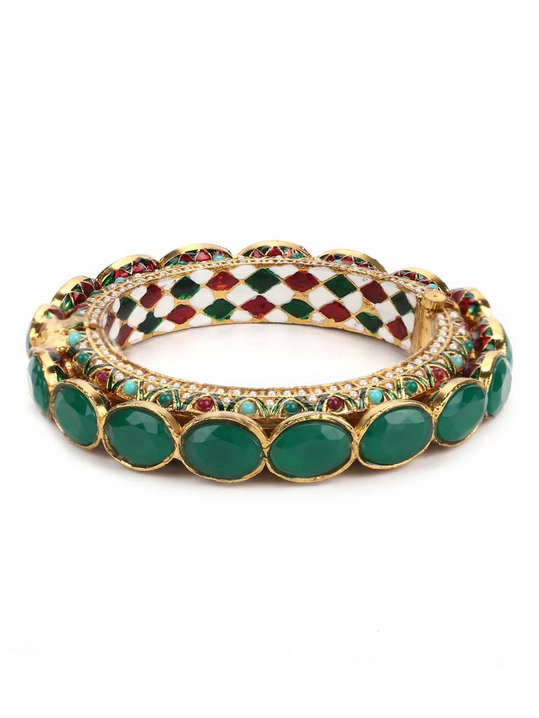Kundan Meenakari Bangle : RRMAY22-25