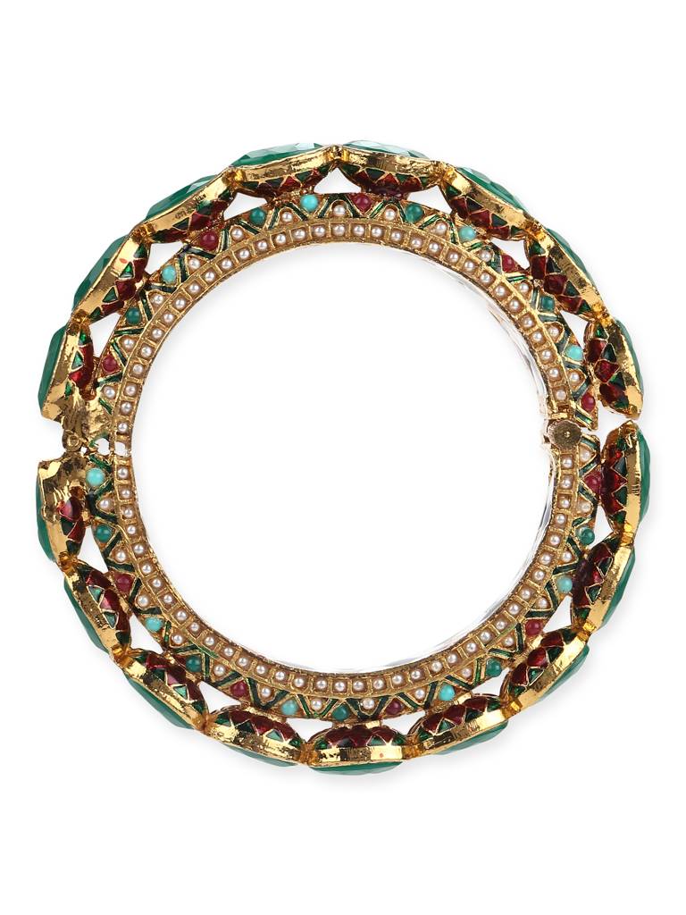 Kundan Meenakari Bangle : RRMAY22-25