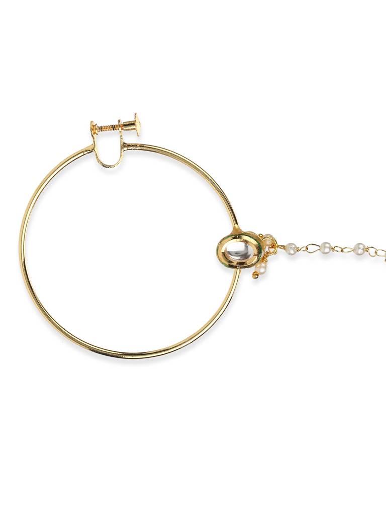 Kundan Oval Screw Nose Ring : RRMAY22-28