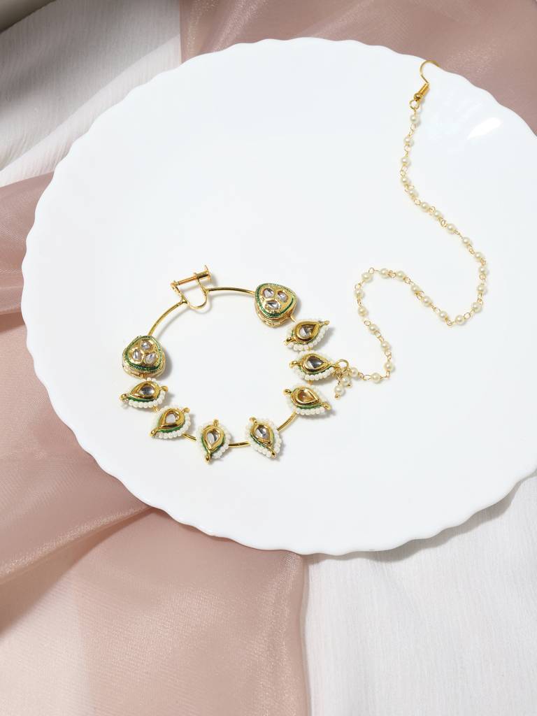 Kundan Maharani Screw Nose Ring : RRMAY22-29