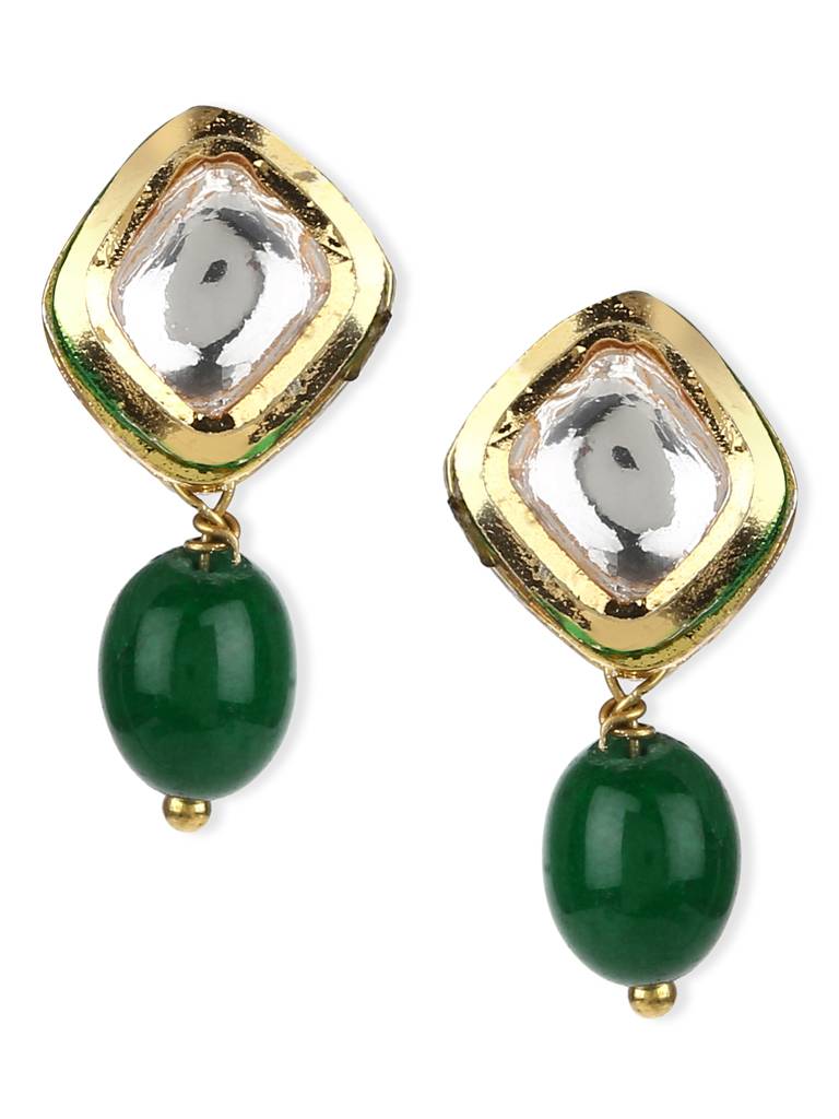 Green Kundan Drop Earring : RRMAY22-40