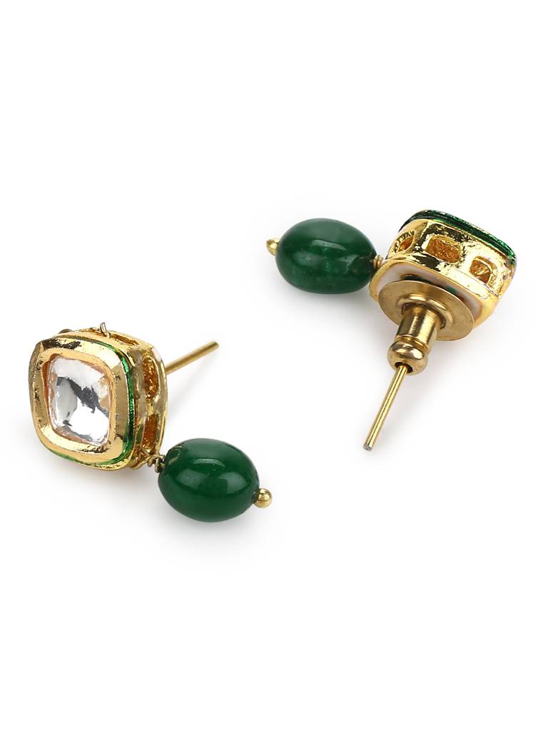 Green Kundan Drop Earring : RRMAY22-40