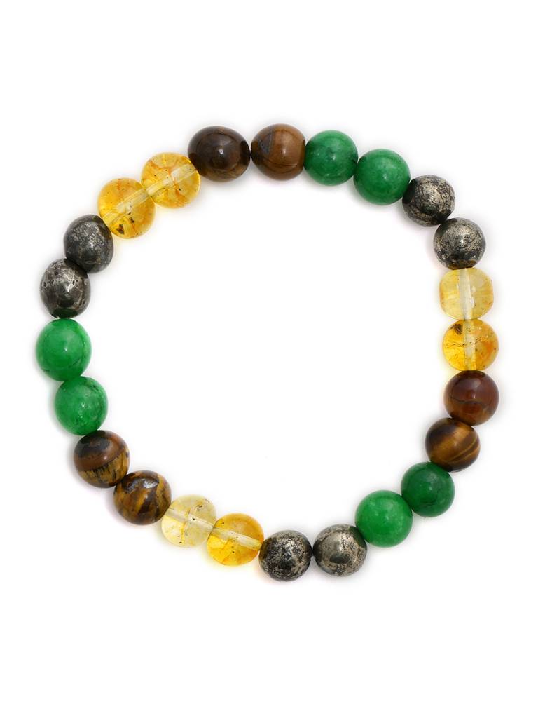 Red Carnelian, Lapis Lazuli, Amethyst, Yellow Citrine Crystal And Green Avanturine Multicoloured Cyrstal Beads : RRMAYDC25-101