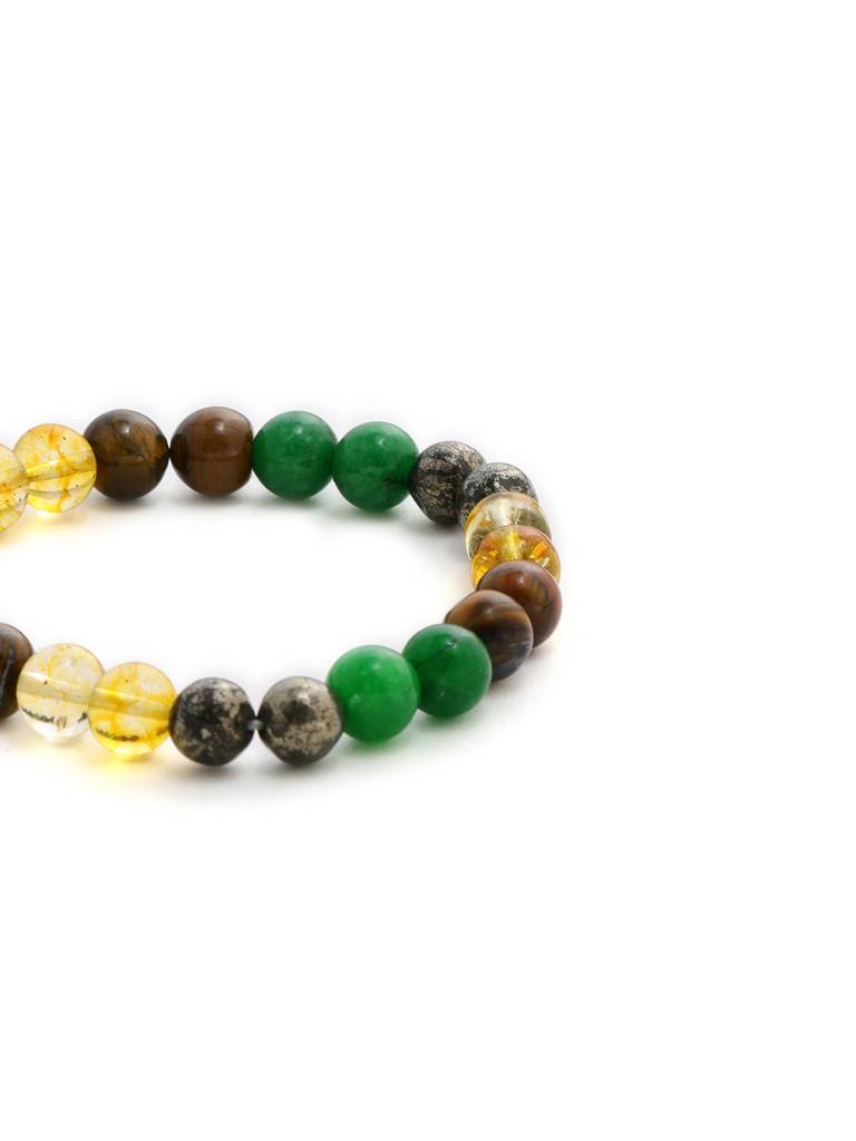 Red Carnelian, Lapis Lazuli, Amethyst, Yellow Citrine Crystal And Green Avanturine Multicoloured Cyrstal Beads : RRMAYDC25-101