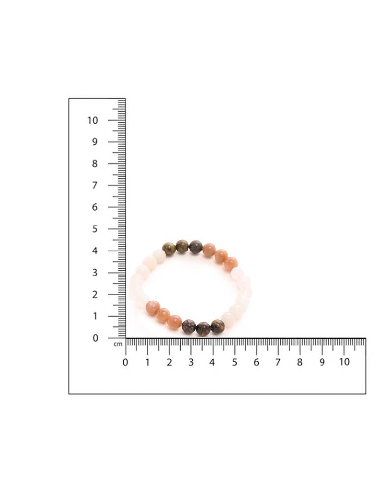 Red Carnelian, Amathyst Pyrite Metal Multicoloured Brown, Black And White Beads Bracelet : RRMAYDC25-102