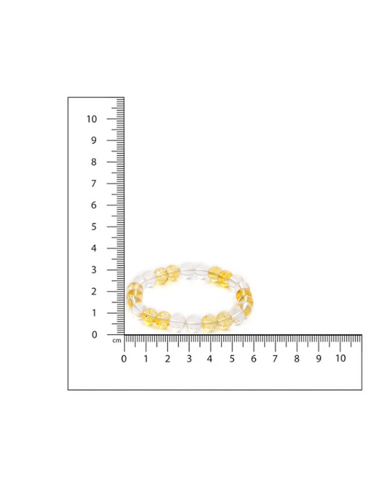 Clear Quartz & Citrine Yellow And White Beads Bracelet : RRMAYDC25-104
