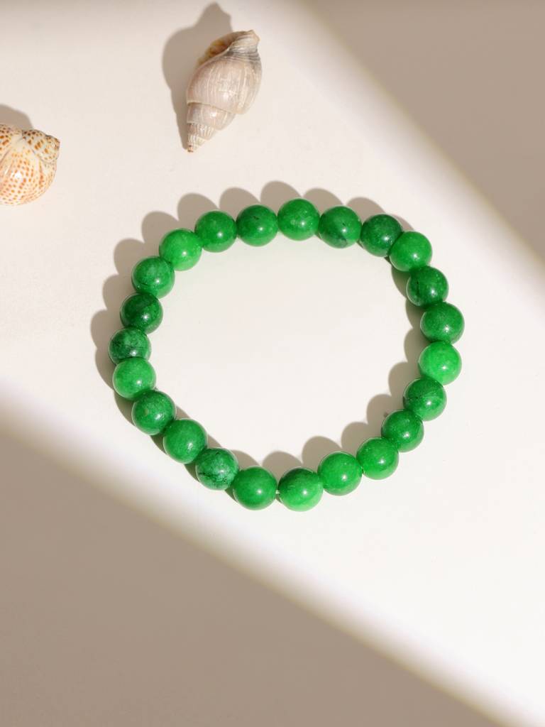 Green Jade Elastic Bracelet : RRMAYDC25-85