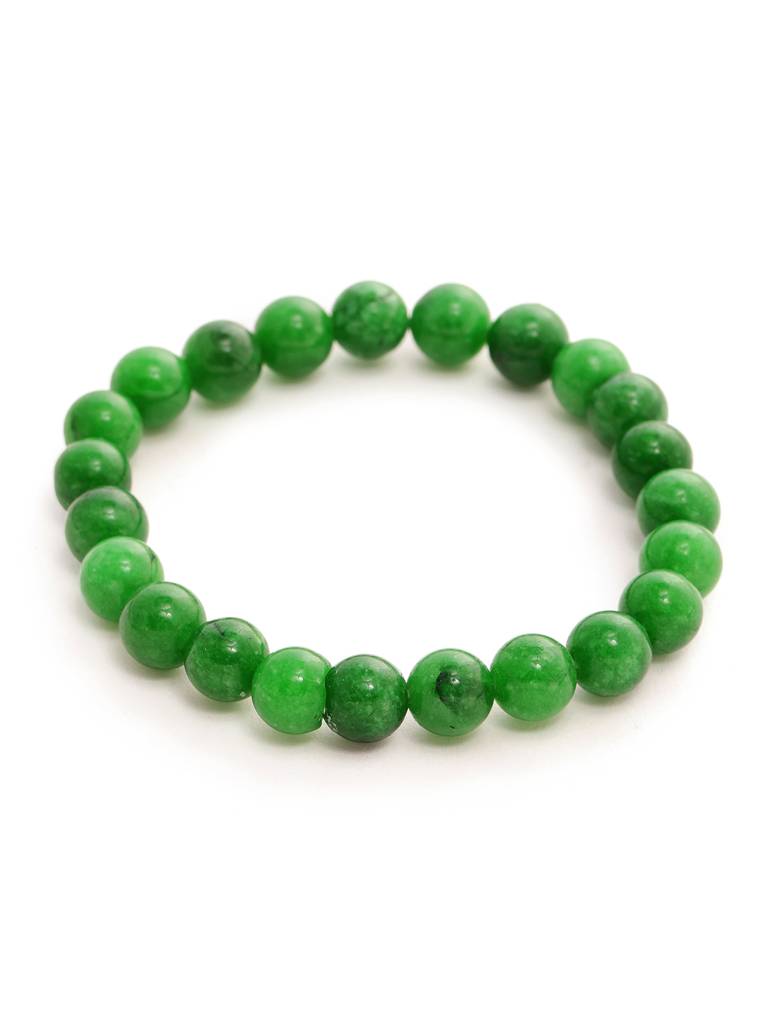 Green Jade Elastic Bracelet : RRMAYDC25-85