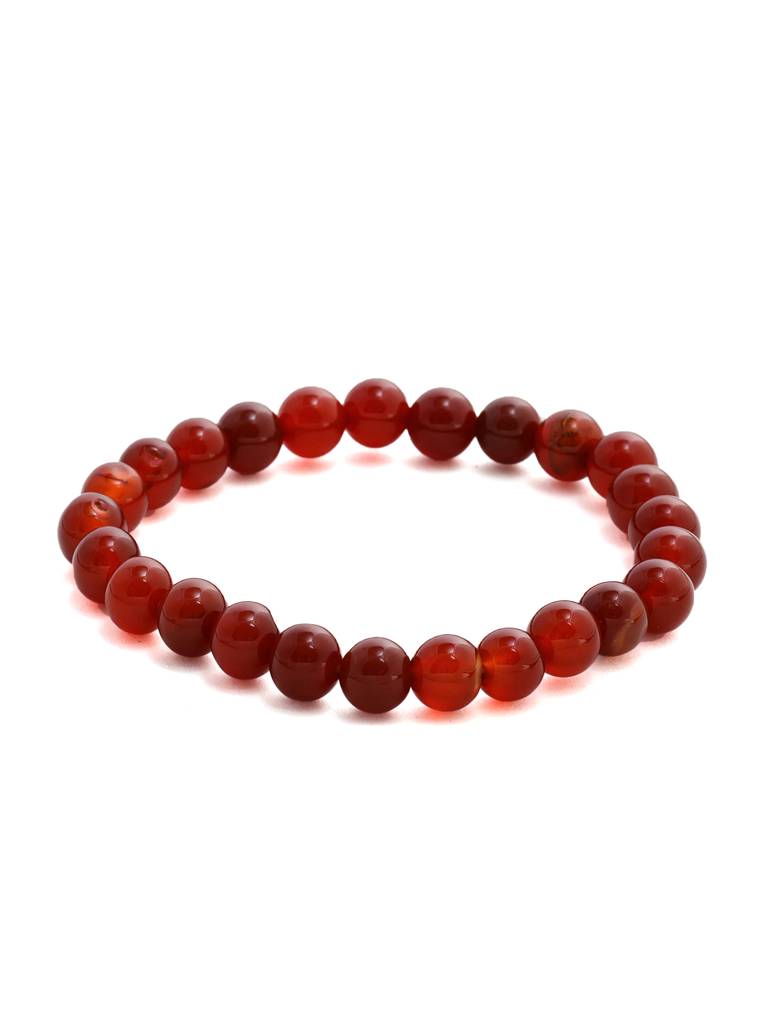 Red Carnelian Onyx Crystal Beads Bracelet : RRMAYDC25-88