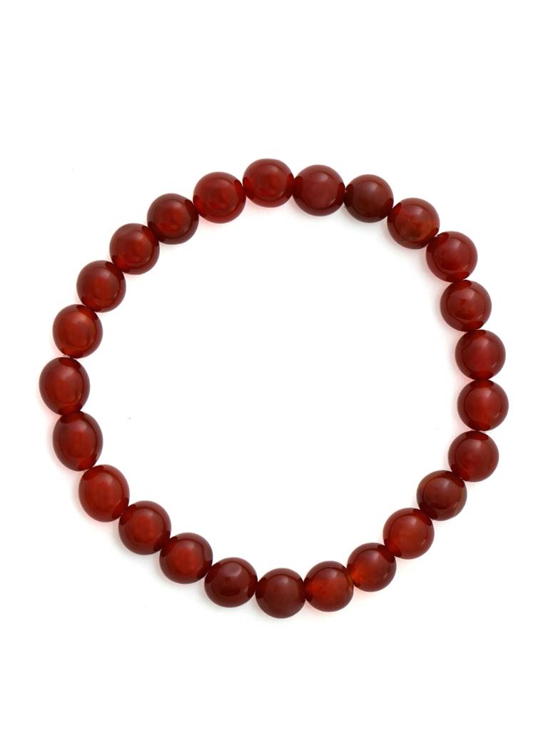 Red Carnelian Onyx Crystal Beads Bracelet : RRMAYDC25-88
