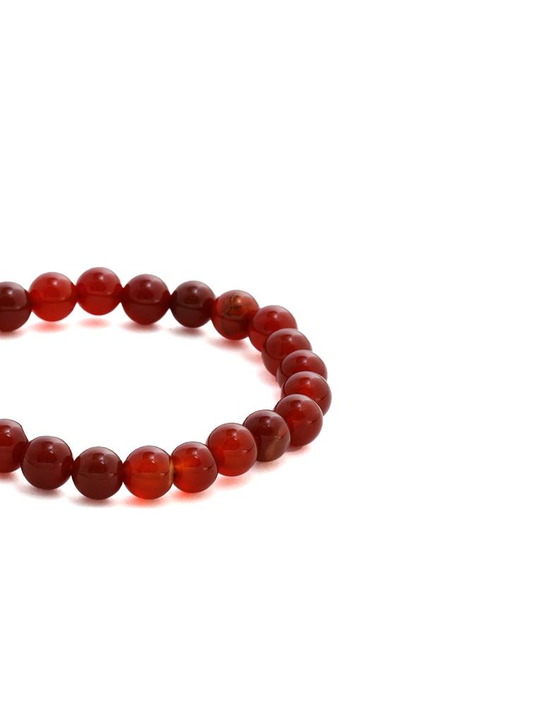 Red Carnelian Onyx Crystal Beads Bracelet : RRMAYDC25-88