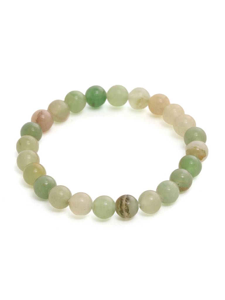 Green Avanturine Beads Elastic Bracelet : RRMAYDC25-90