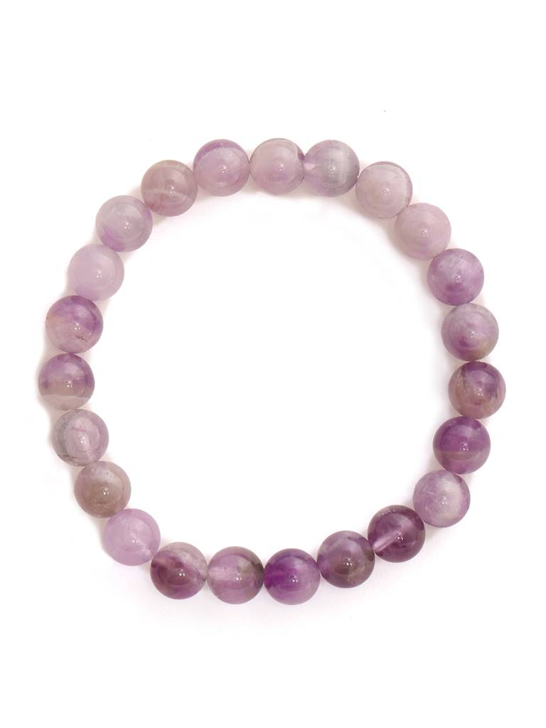 Purple Amethyst Beads Crystal Bracelet : RRMAYDC25-91