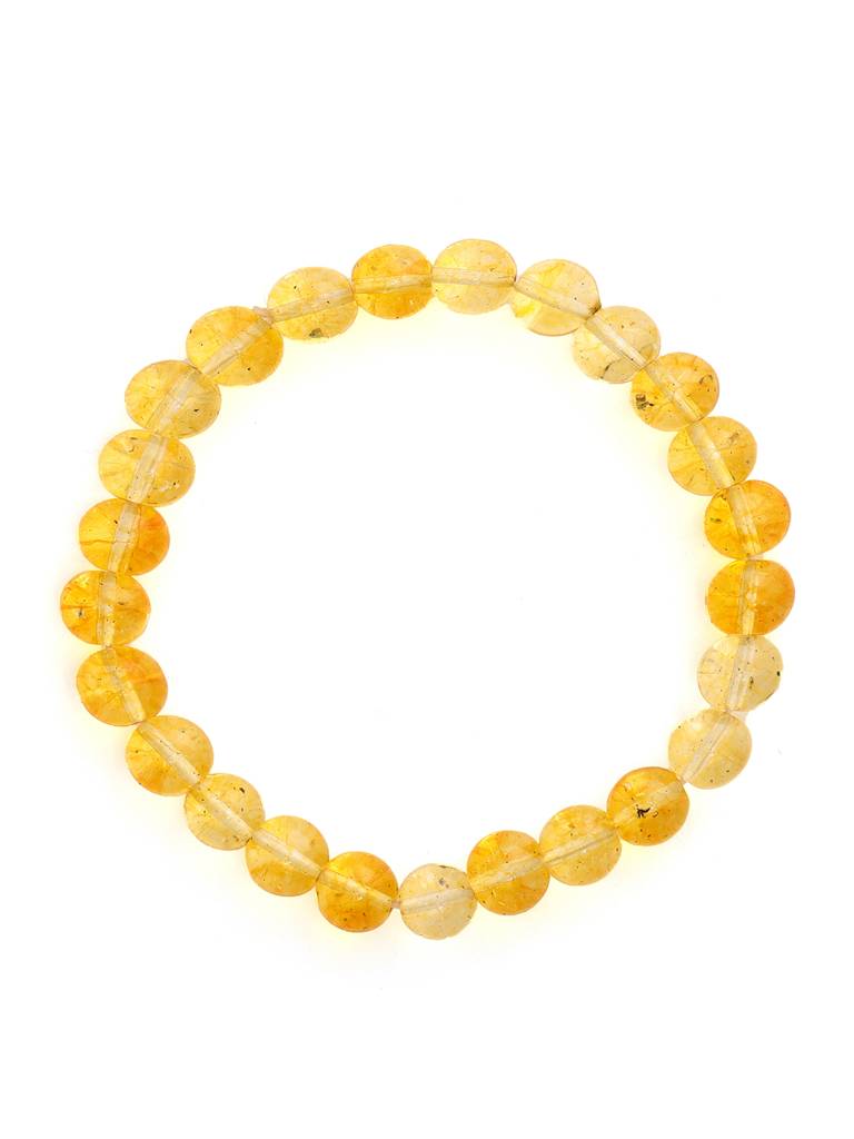 Yellow Citrine Crystal Beads Bracelet : RRMAYDC25-92