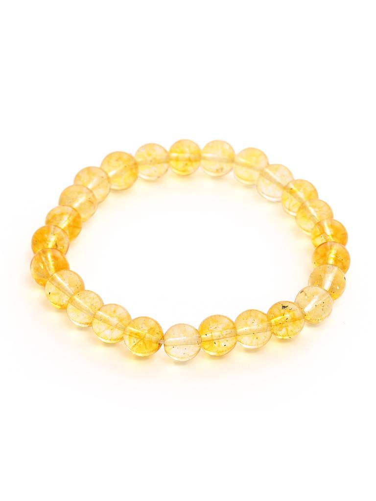 Yellow Citrine Crystal Beads Bracelet : RRMAYDC25-92